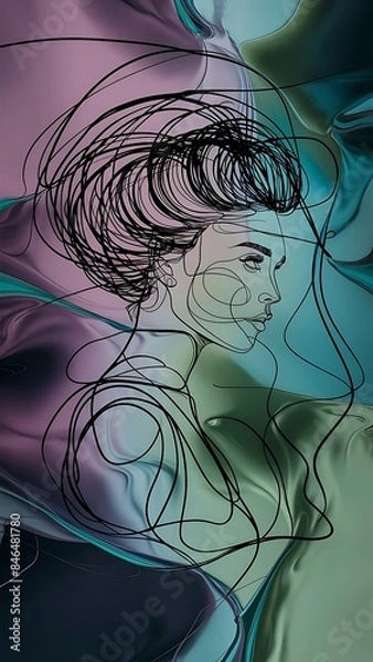 Obraz Abstract Woman Line Art Canvas Print