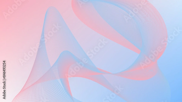 Obraz Horizontal Light Abstract Background with Dynamic Waves and Modern Purple Blue Gradient