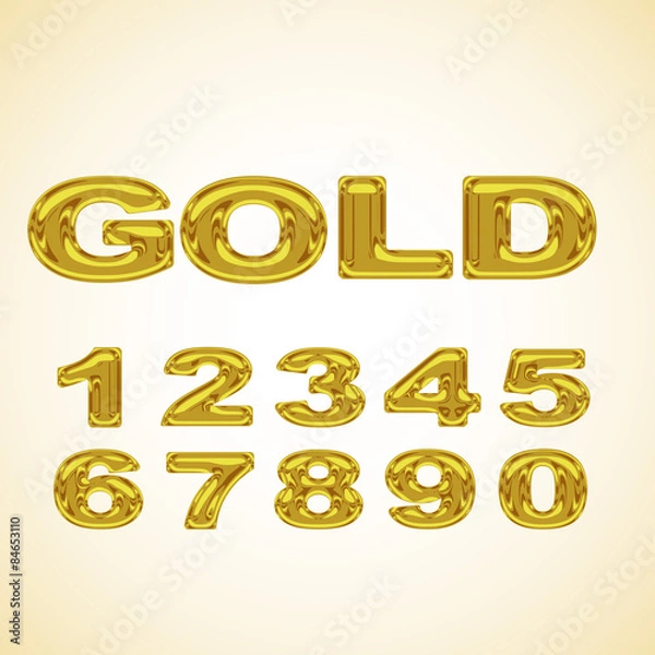 Obraz Numbers stylized gold