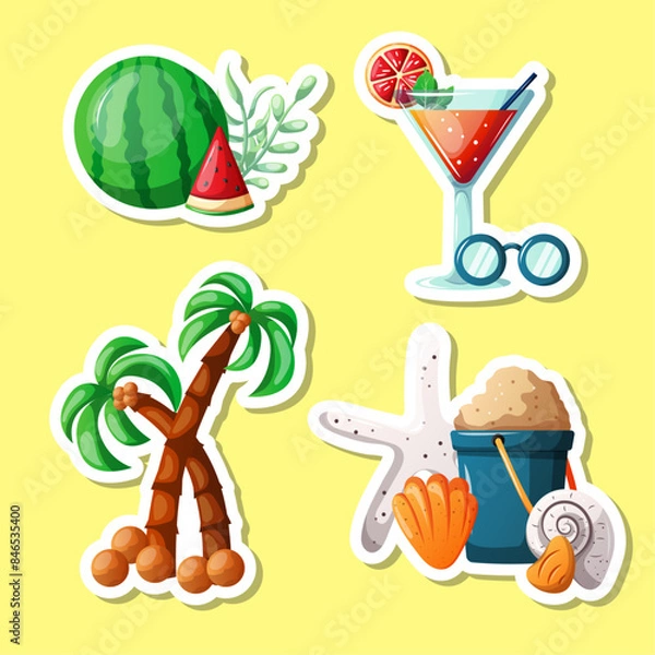 Obraz colorful summer sticker collection 