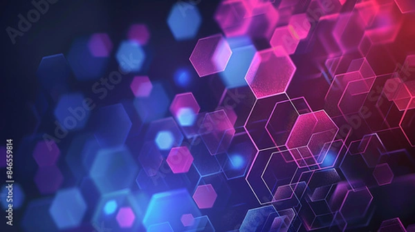Obraz Abstract colorful hexagons background. Technology concept. 3D Rendering