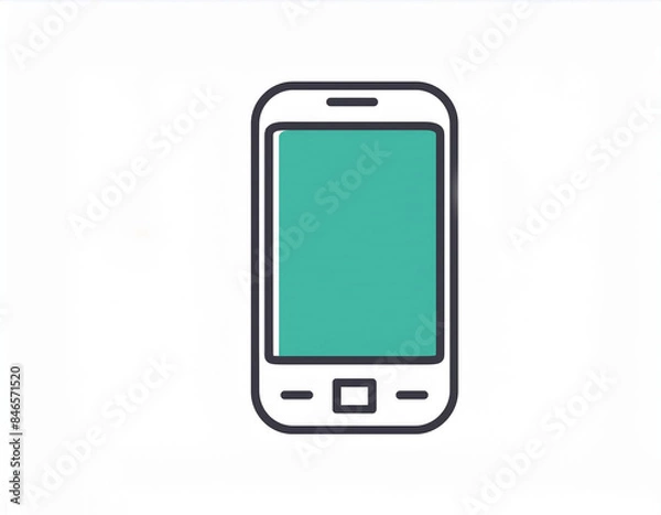 Obraz Mobile phone icon on white background