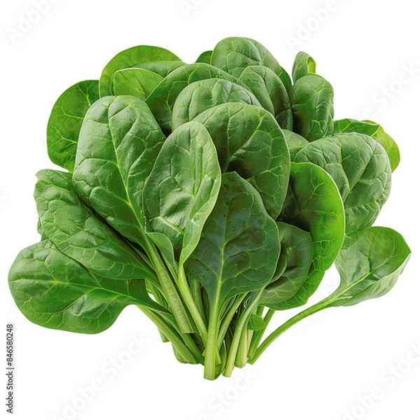 Obraz Fresh Spinach Bunch Isolated on transparent background