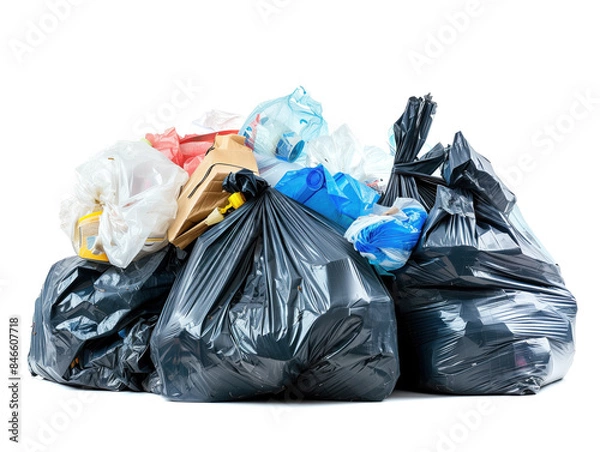 Obraz Diverse volunteers unite to clean river beach, collect trash for recycling, and manage waste effectively.