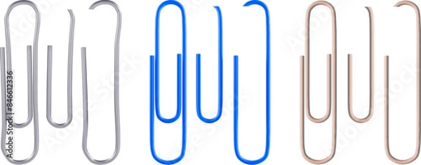 Obraz Various paper clips realistic vector illustration set with transparency