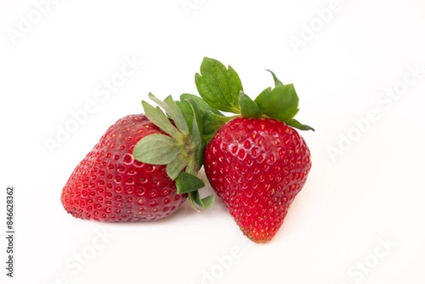 Fototapeta strawberries on white background. strawberries in the foreground with white background