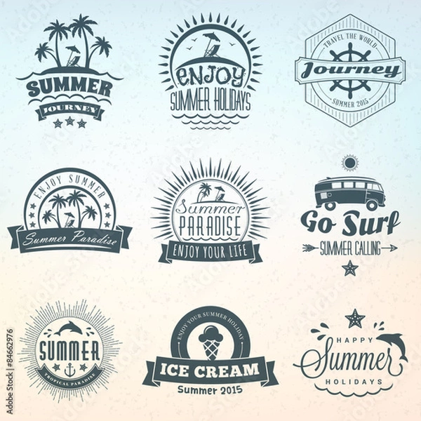 Obraz Retro Summer Holidays Hipster Label