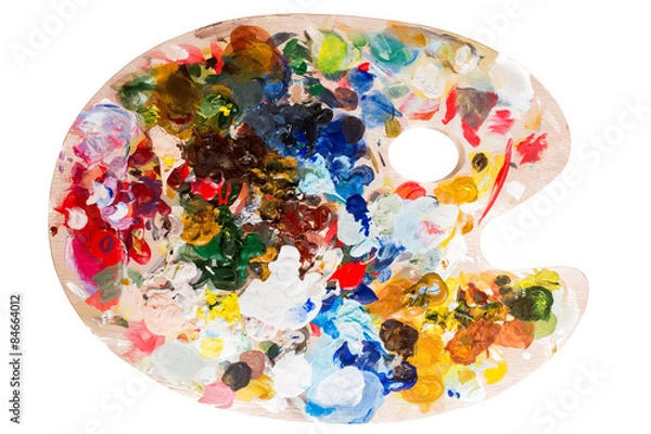 Obraz paleta z farbami