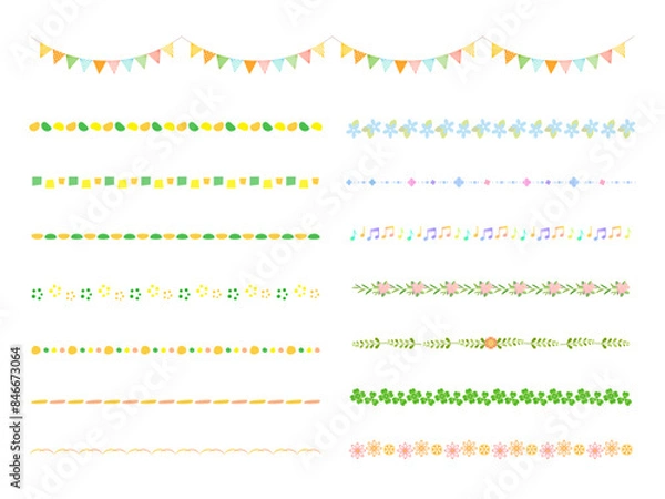 Obraz 夏に合いそうな可愛いラインのイラストセット
