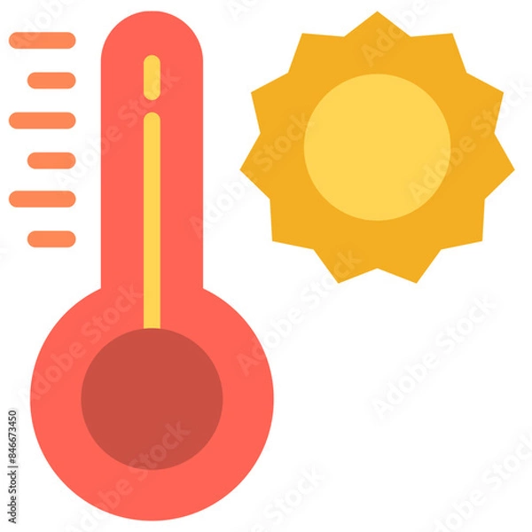 Obraz hot temperature flat icon