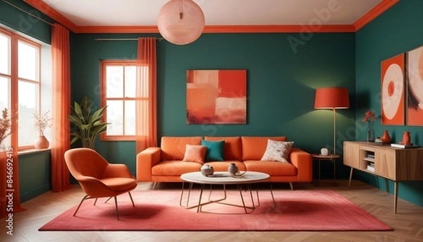 Obraz minimalist interior design style futuristic home office sleek furniture state of the art technology
