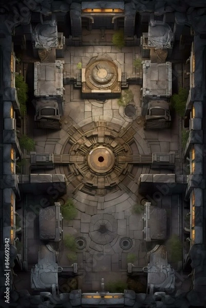 Fototapeta DnD Battlemap Ancient alien temple: enigmatic temple.