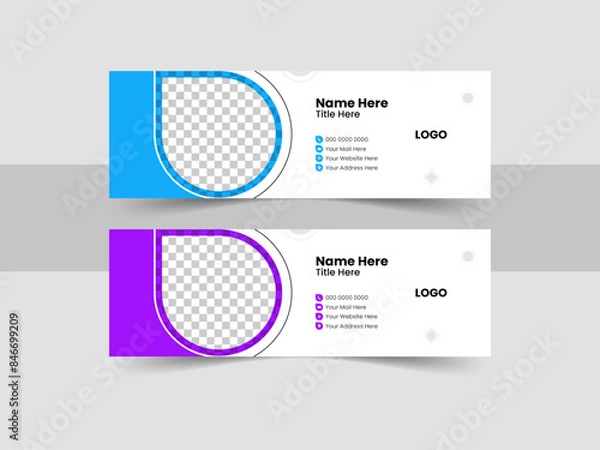 Fototapeta Unique and professional Email signature design with abstract background.