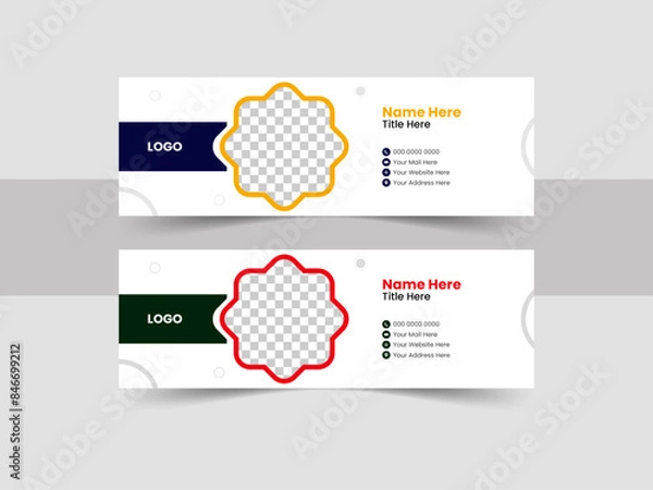 Fototapeta Unique and professional Email signature design with abstract background.