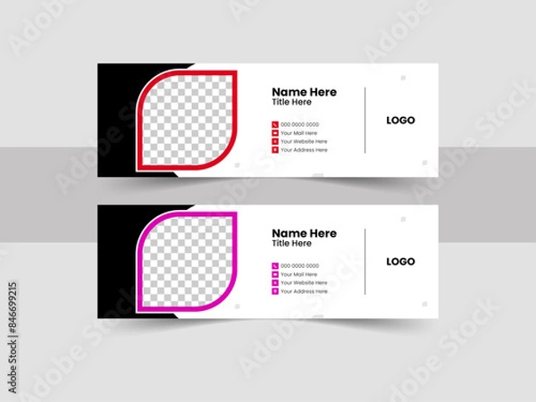 Fototapeta Unique and professional Email signature design with abstract background.
