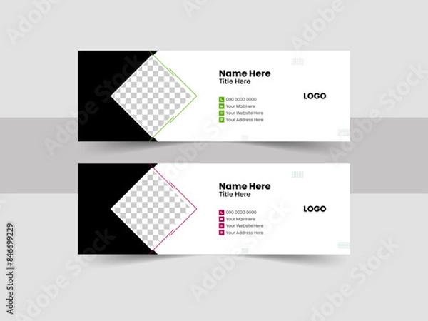 Fototapeta Creative multipurpose business email signatures modern and minimalist email signature design.
