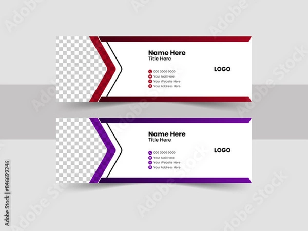 Fototapeta Creative multipurpose business email signatures modern and minimalist email signature design.