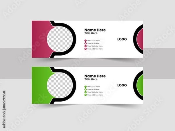 Fototapeta Unique and professional Email signature design with abstract background.