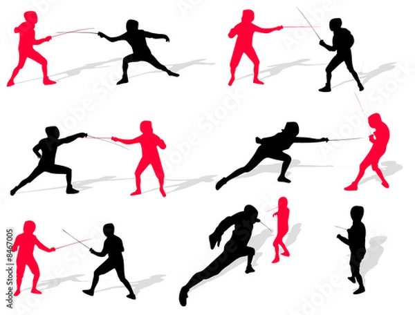 Obraz Fencing people silhouettes