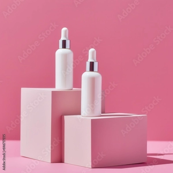 Fototapeta Mockup cosmetic serum bottle with copy space. mockup product concept