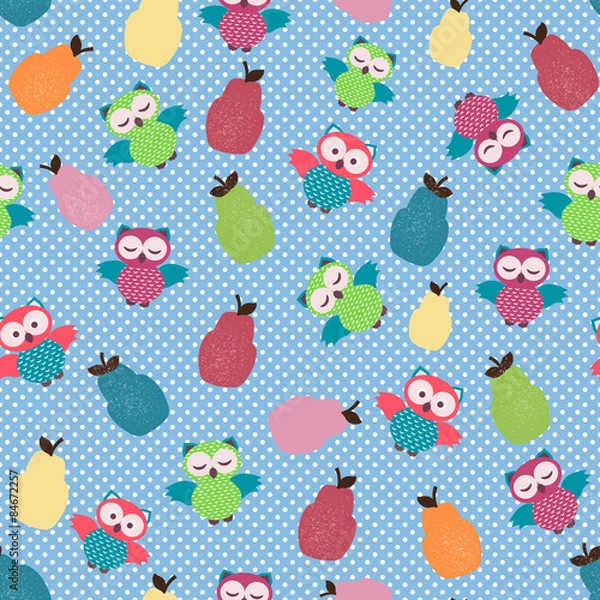 Obraz Seamless pattern with owls