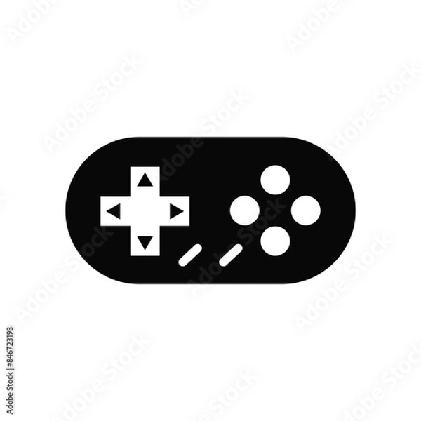 Fototapeta A Game Controller vector icon Silhouette black color.