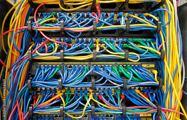 Fototapeta Network server room routers