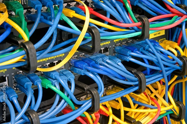 Fototapeta Network server room routers