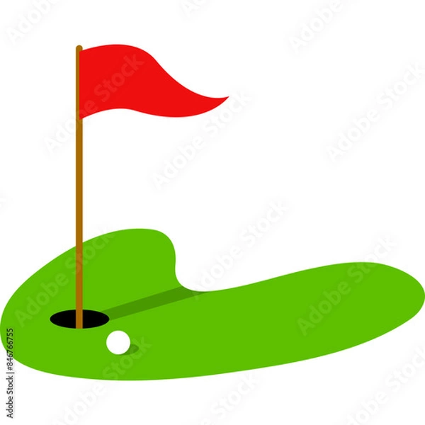 Obraz Golf Hole With Flag