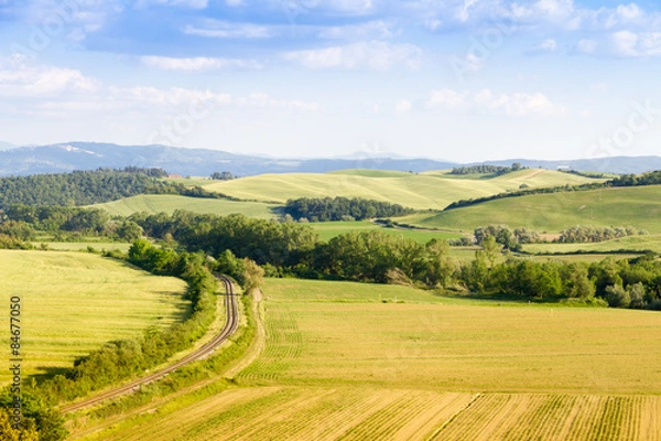 Fototapeta Railway in Crete Senesy, Tuscany