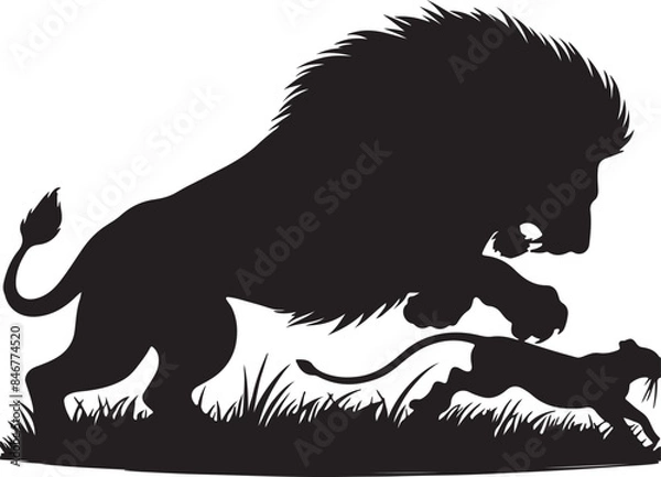 Obraz Lion Silhouette Vector Art
