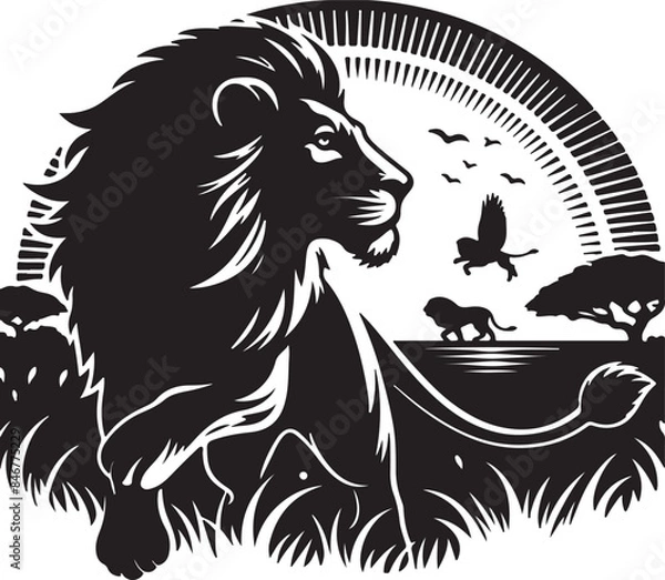 Obraz Lion Silhouette Vector Art