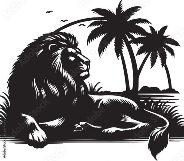 Obraz Lion Silhouette Vector Art