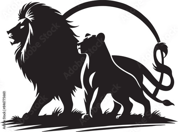 Obraz Lion Silhouette Vector Art