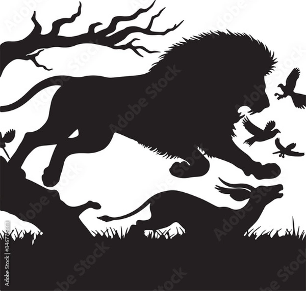 Obraz Lion Silhouette Vector Art