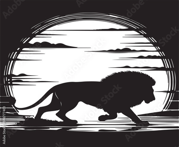Obraz Lion Silhouette Vector Art