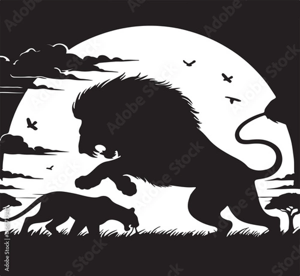 Obraz Lion Silhouette Vector Art