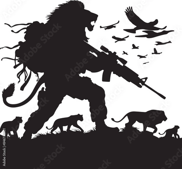 Obraz Lion Silhouette Vector Art