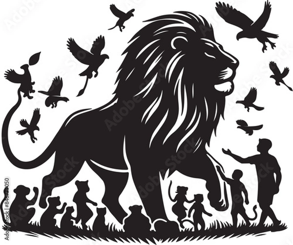 Obraz Lion Silhouette Vector Art