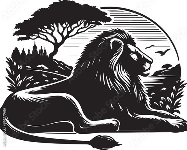 Obraz Lion Silhouette Vector Art