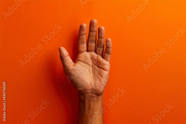 Fototapeta simple orange hand generative ai