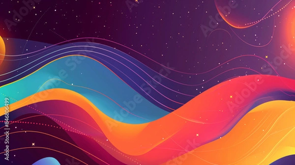 Obraz abstract colorful background with waves