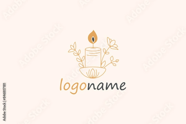 Fototapeta Logo design of a boho candle.