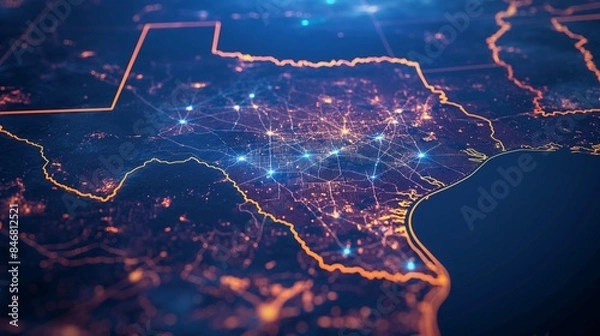Obraz Texas Outline Map