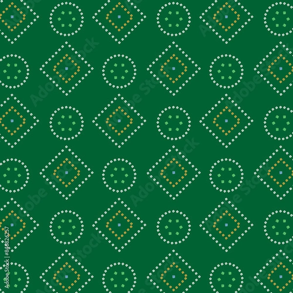 Obraz Green Bandhani Fabric Pattern Design