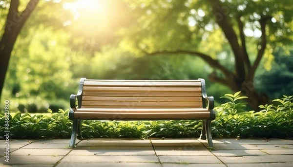 Fototapeta Solitude Amongst Nature: A Park Bench Perspective"
"Whispers of Tranquility: Embracing Serenity on an Empty Bench"
"Basking in Nature's Embrace: A Sunlit Sanctuary"

