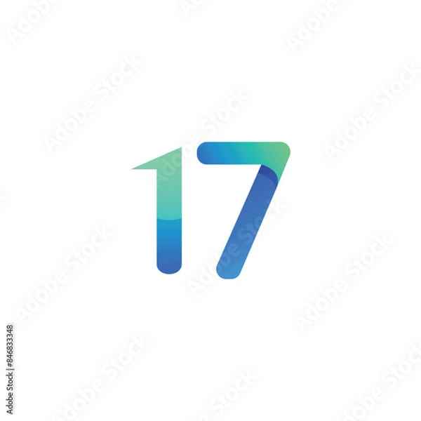 Fototapeta vector gradient number logo design