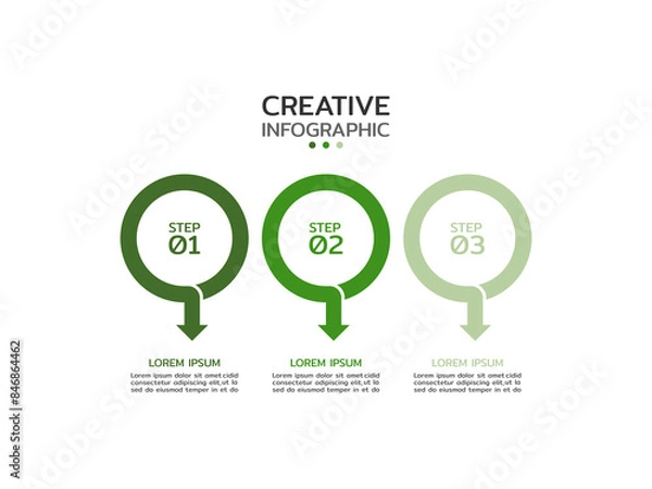 Fototapeta Vector illustration Infographic design template with icons and 3 options or steps. Can be used for process, presentations, layout, banner,info graph.