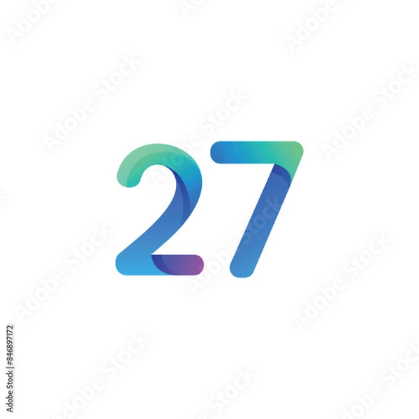 Obraz vector gradient number logo design