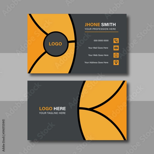 Fototapeta Creative modern Corporate Business card design template, Clean professional business card template, visiting card, business card template for business and personal use. Vector illustration design